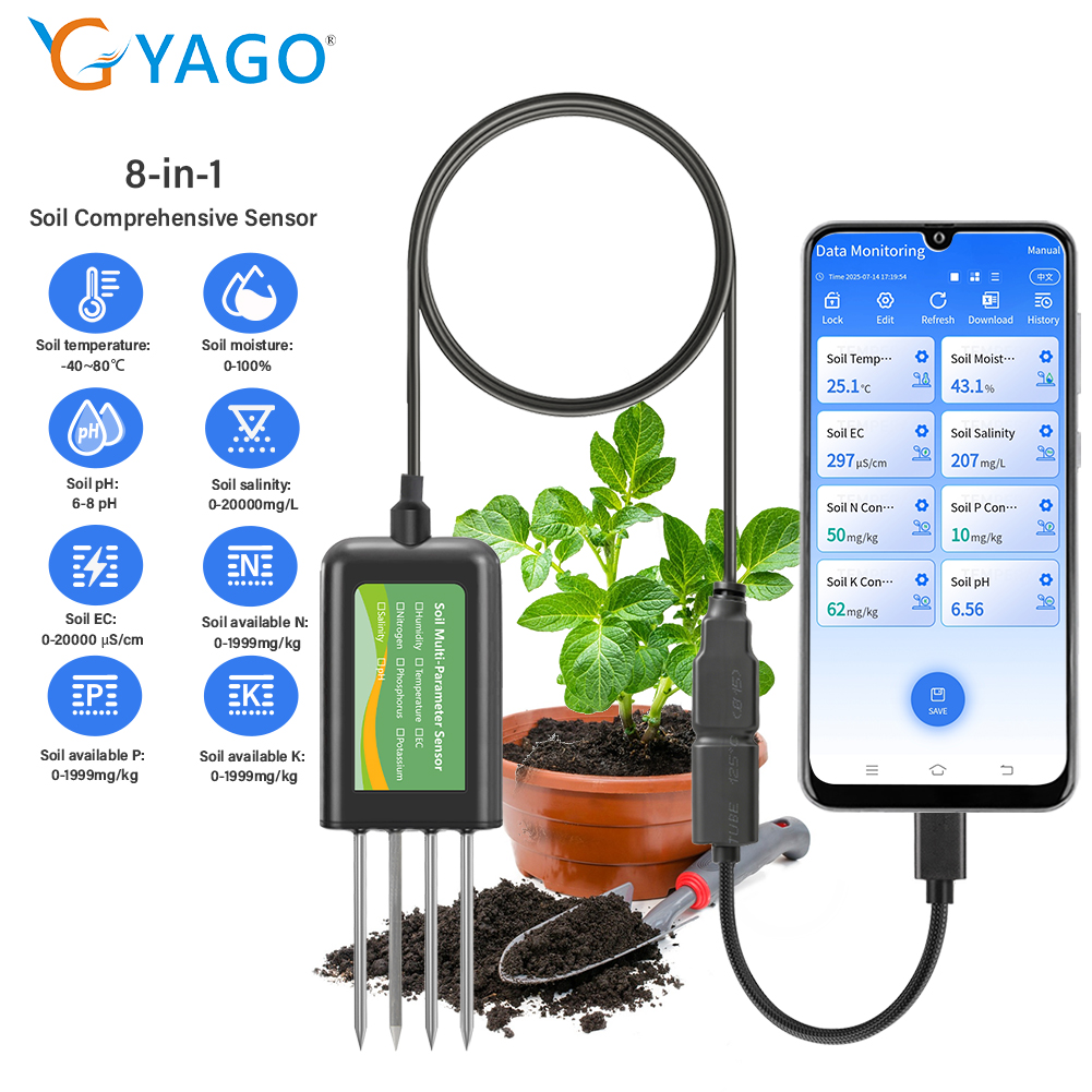 YAGO Soil Sensor 8 in 1 for Ag - огляд і ціна Precision Farming Smart Agriculture