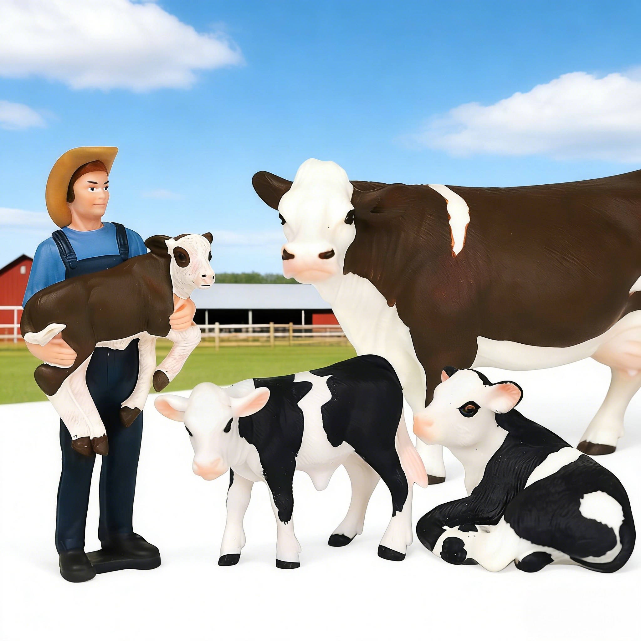 Farm Farmer And Cow Model Set  - огляд і ціна Agriculture Farming Education
